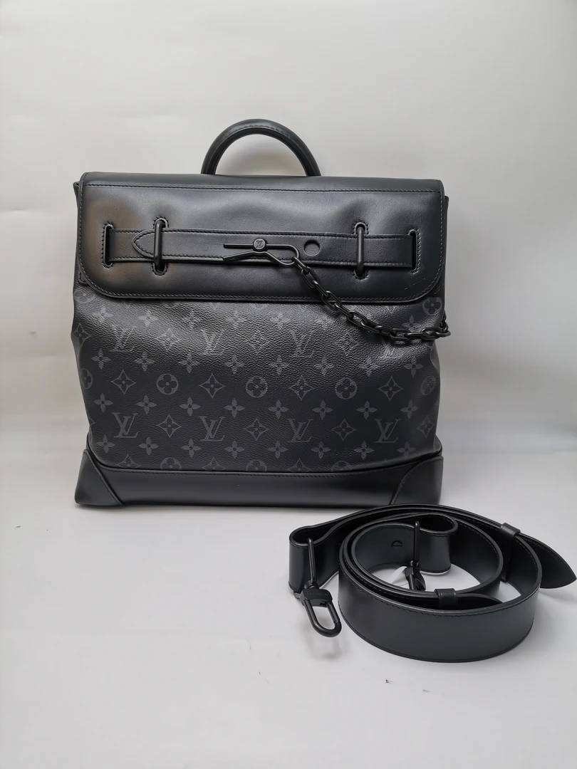 99新 LouisVuitton/路易威登 98新18022 LV Steamer黑老花手提包
