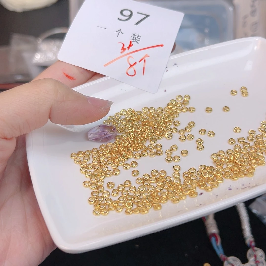 紫晶珠宝半成品银S925镀金镶嵌97