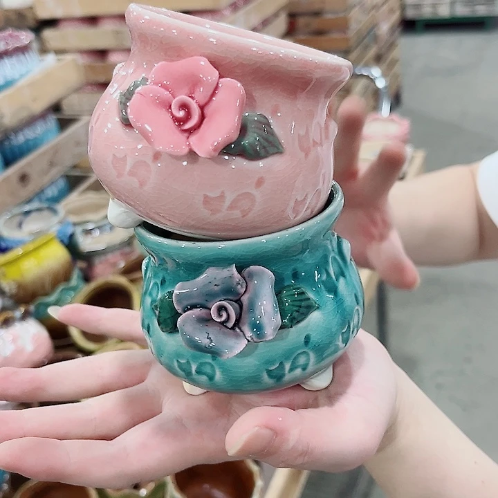 有孔.凑单10元陶瓷花盆发货！