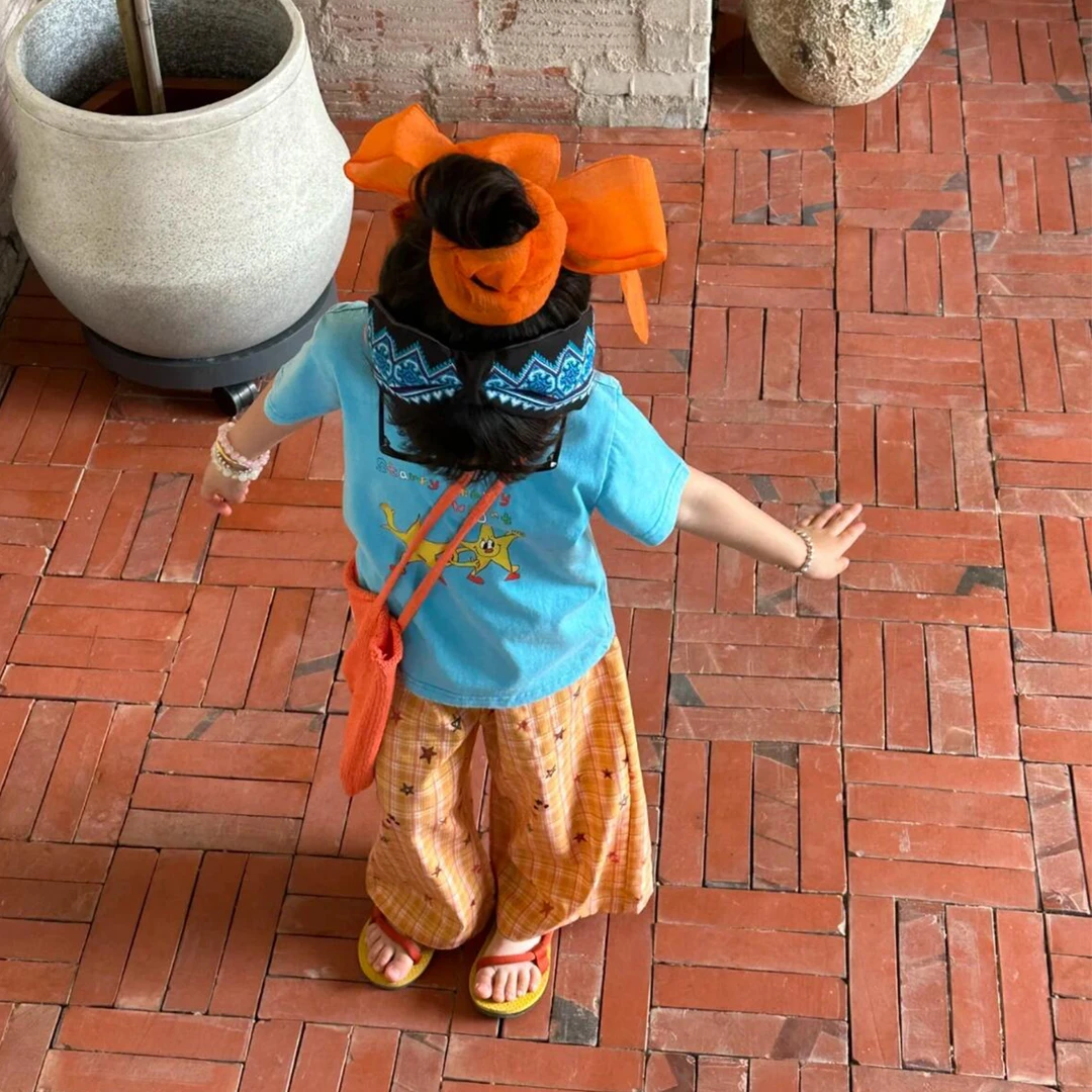 现货】壹妈童装女童套装夏季多巴胺裤子洋气儿童卡通印花短袖裤子