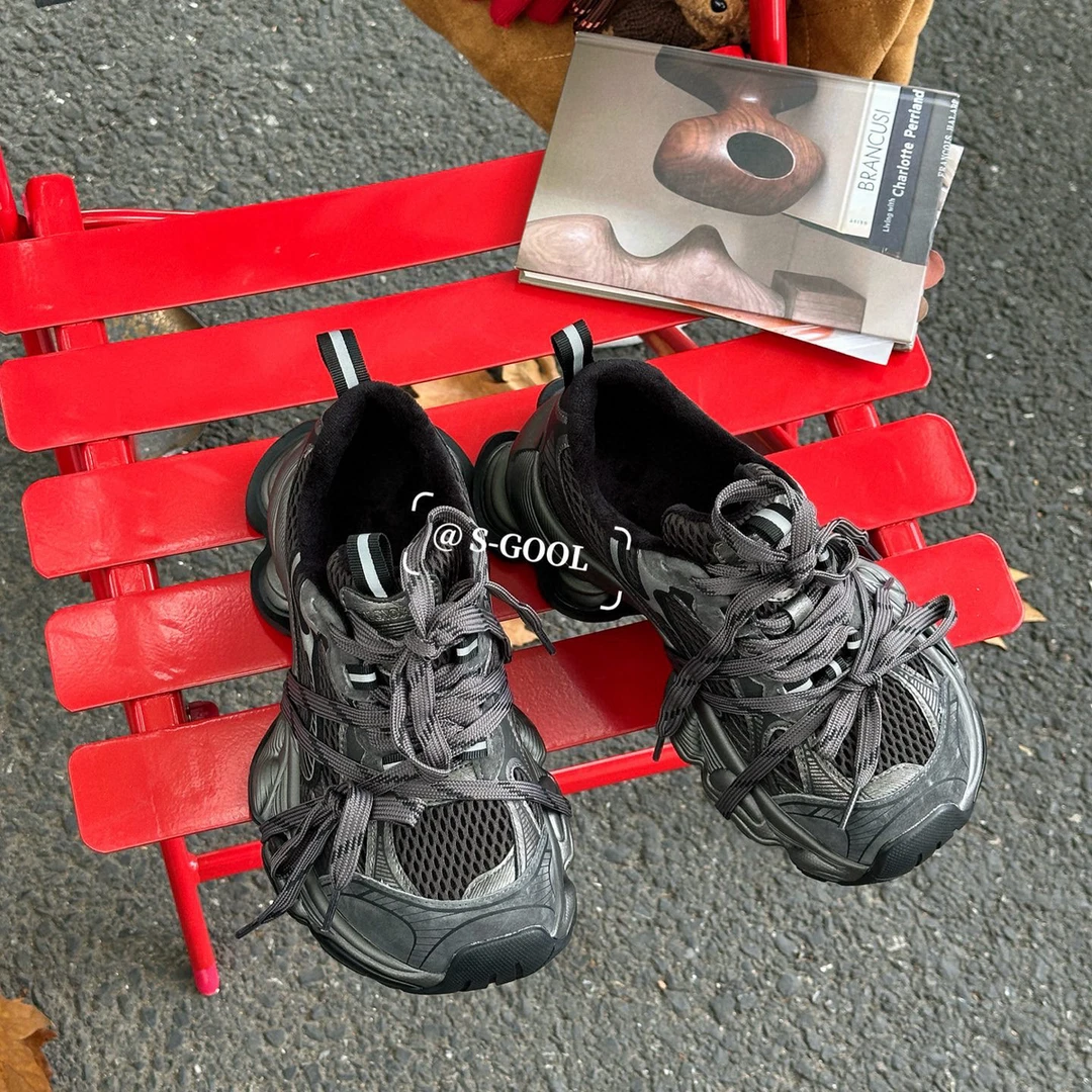 CHAONU-冬上新街头潮流薄绒系带时尚老爹鞋