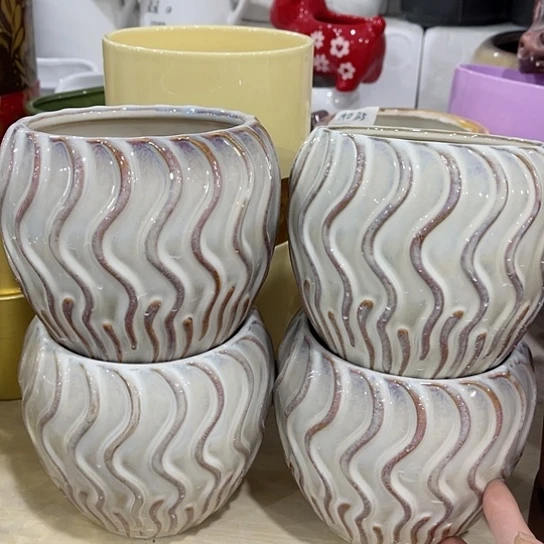 多肉绿植陶瓷花盆9.9包邮，有孔