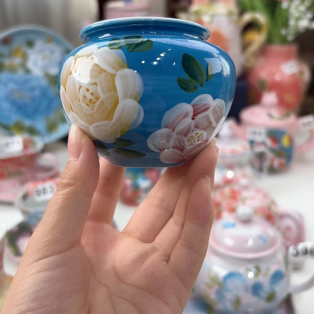 景德镇手绘高温釉下彩陶瓷茶具