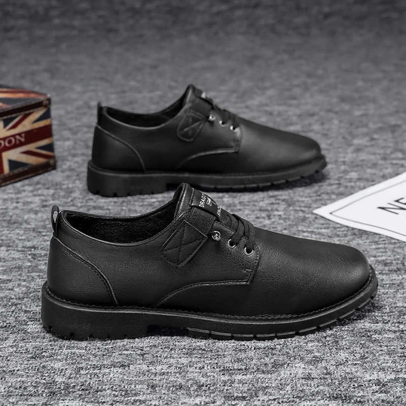 102新款男士系带皮鞋时尚正装男鞋子软底休闲皮鞋