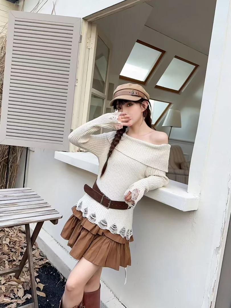 秋冬欧若风甜美清新黄黑皮显白连衣裙度假风初恋裙女