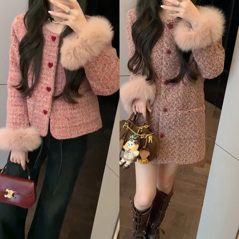 【mimius】喵喵 漫步巴黎～小香加厚外套(袖毛可拆卸) 汉服F12123