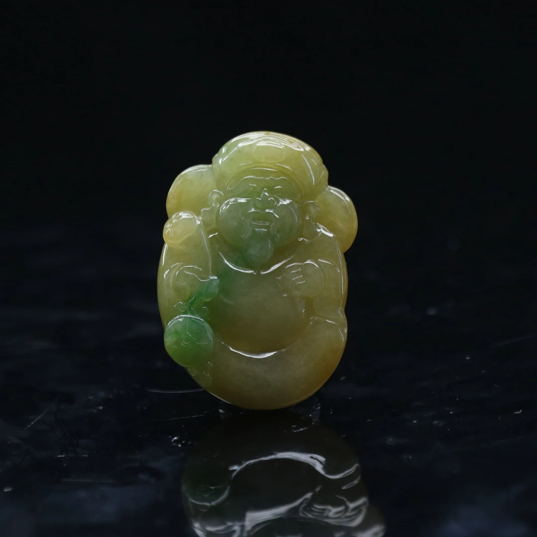 8天然缅甸翡翠A货财神/600346/北京中保拍卖