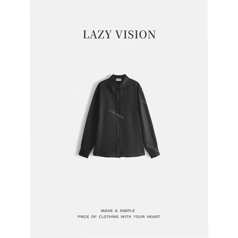 LAZYVISION+100亚麻休闲透气麻衬衫ZMD-24145