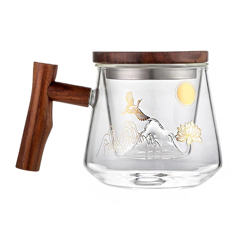 家用茶水分离茶杯加厚耐高温带盖办公室防烫茶杯