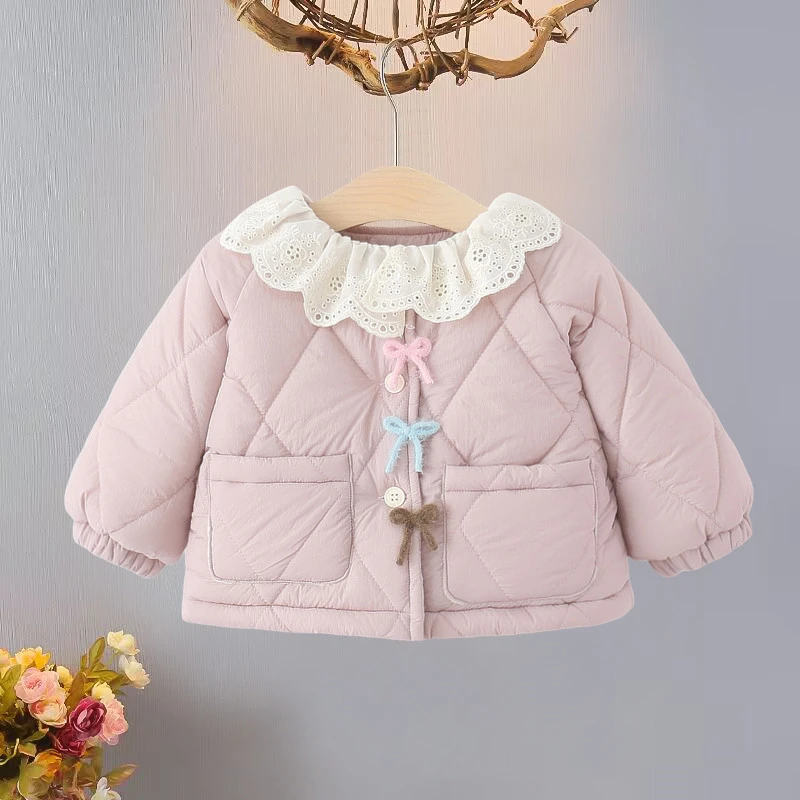女童加绒外套秋冬季新款洋气女宝宝公主风衣服1-2岁3婴儿保暖棉衣