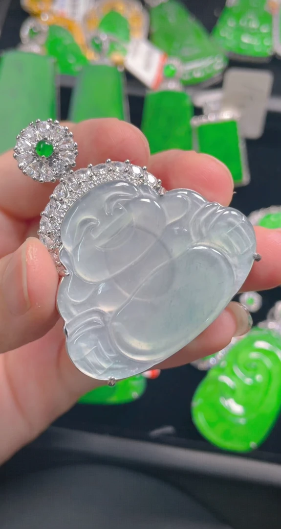 冰种大佛公精致毛衣链饰品