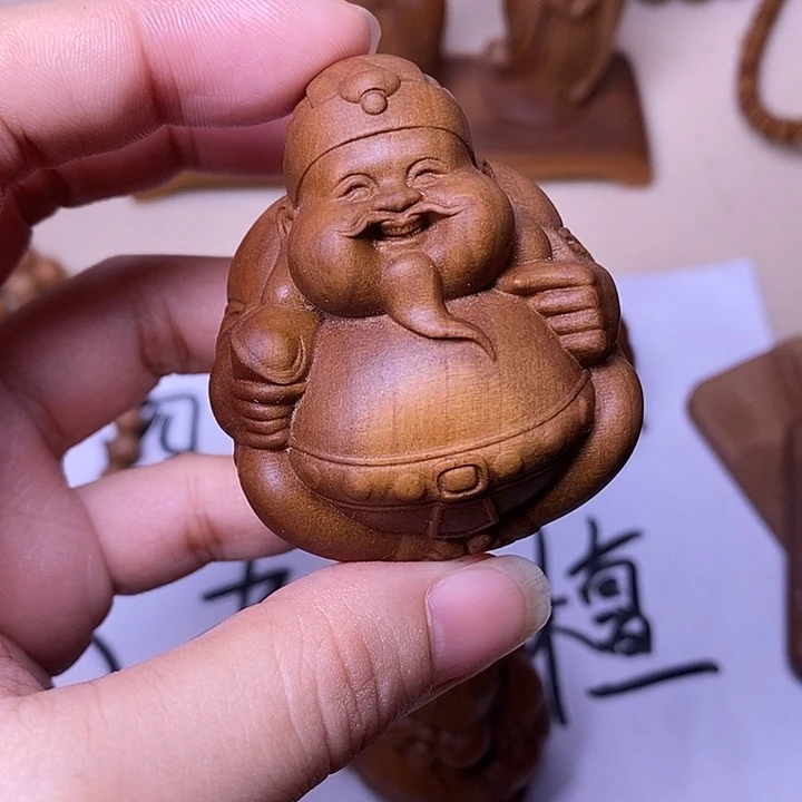 檀香木手串/手链老山檀香雕刻财爷把件