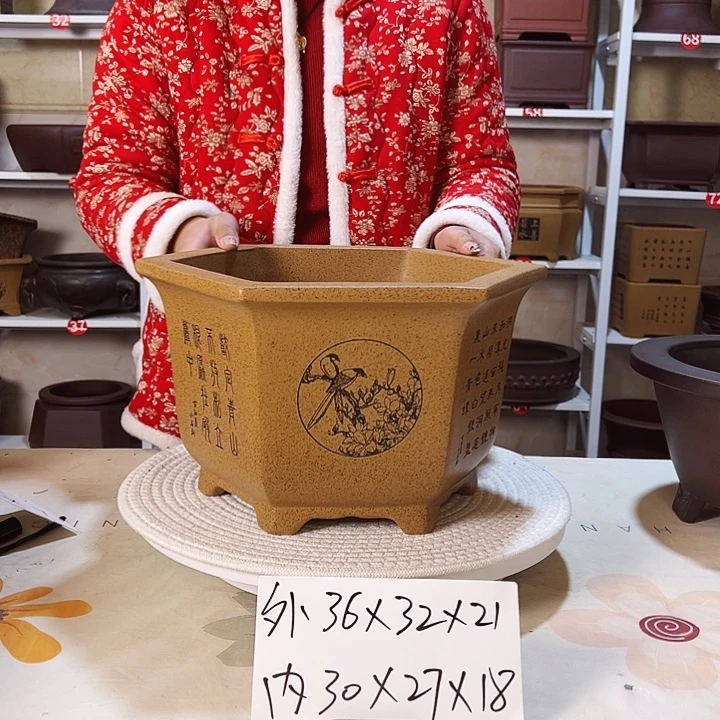 紫砂紫砂花盆呵呵