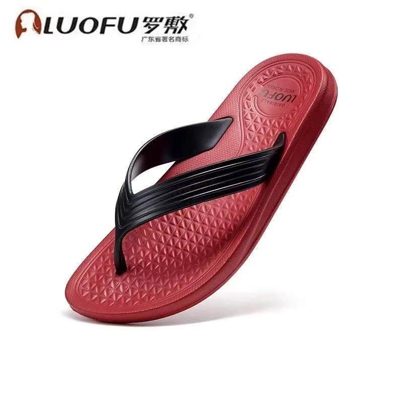 罗敷luofu新款沙滩人字拖鞋男夏季简约室外防滑户外平底夹脚凉拖