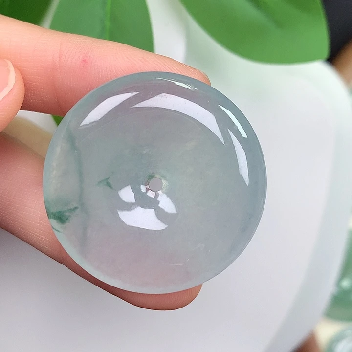 翡翠未镶嵌颈饰平安扣 33.4-6.4mm