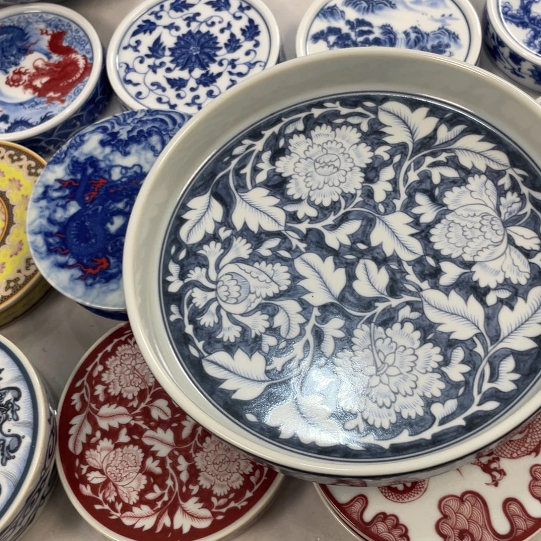 瓷片景德镇青花国色天香大壶承