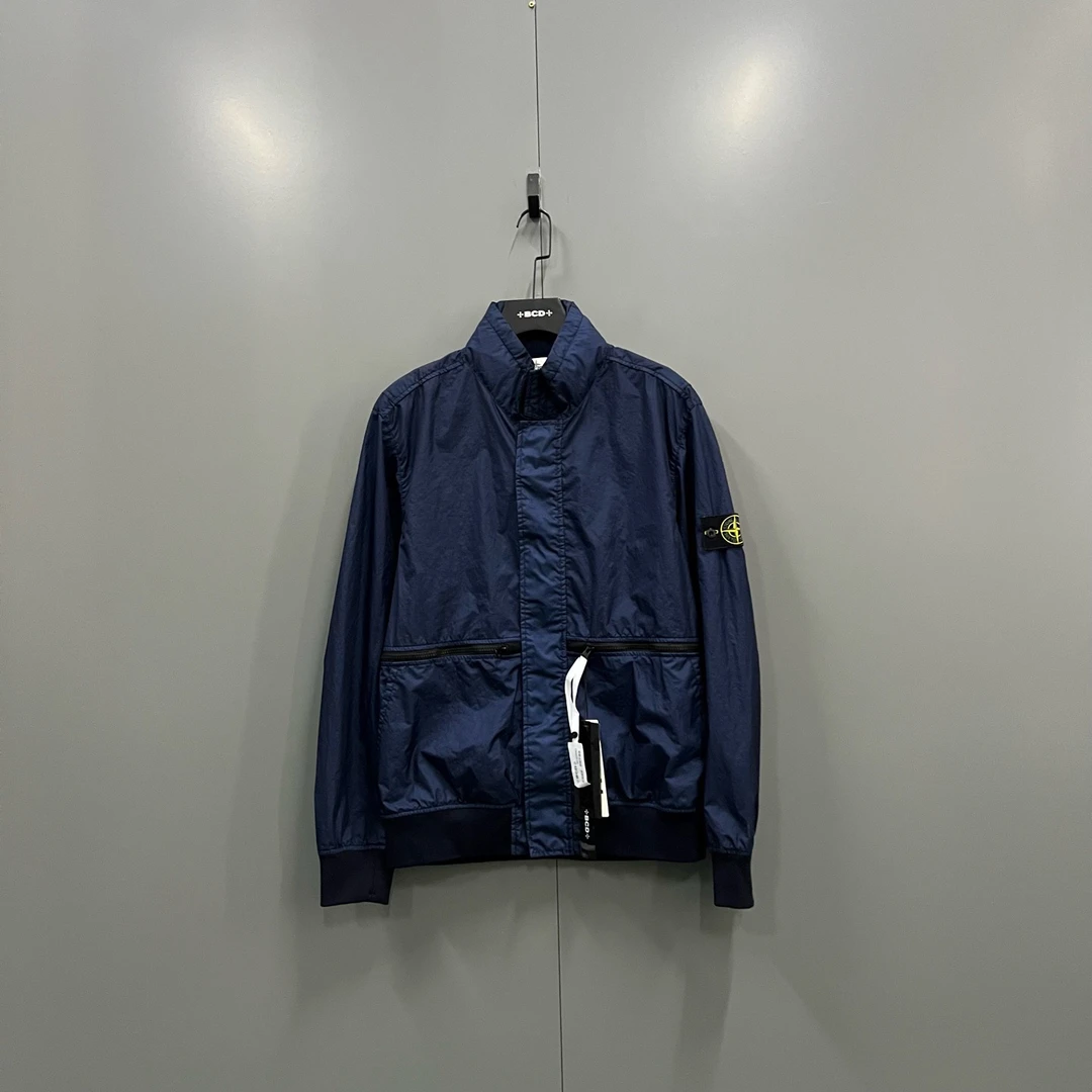 99新 STONE ISLAND 楠 蓝色袖标立领外套 XL码/98新/018061