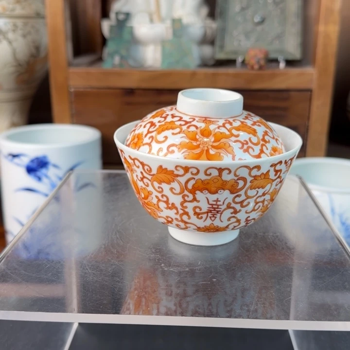 陶瓷000000003福寿两才盖碗