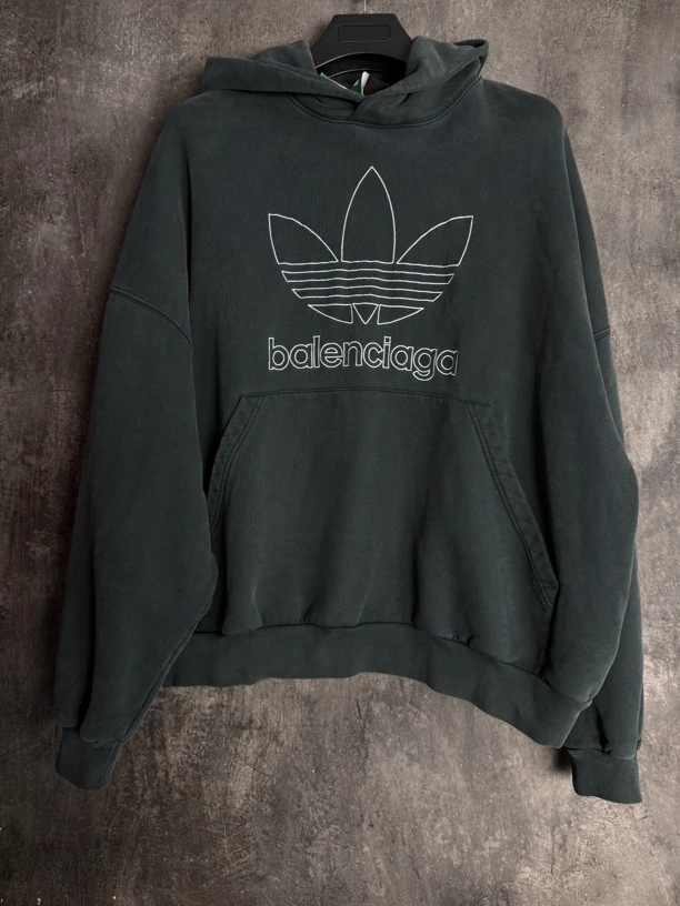 未使用 Balenciaga/巴黎世家 联名阿迪三叶草连帽卫衣/00244/JP