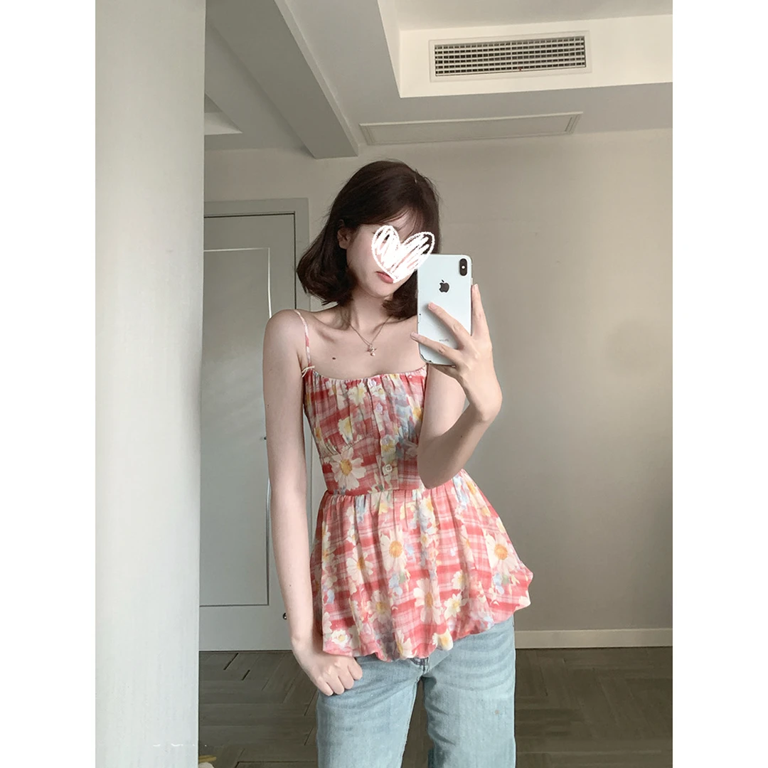 【爱丽丝梦境】油画吊带背心女春夏法式甜美别致上衣