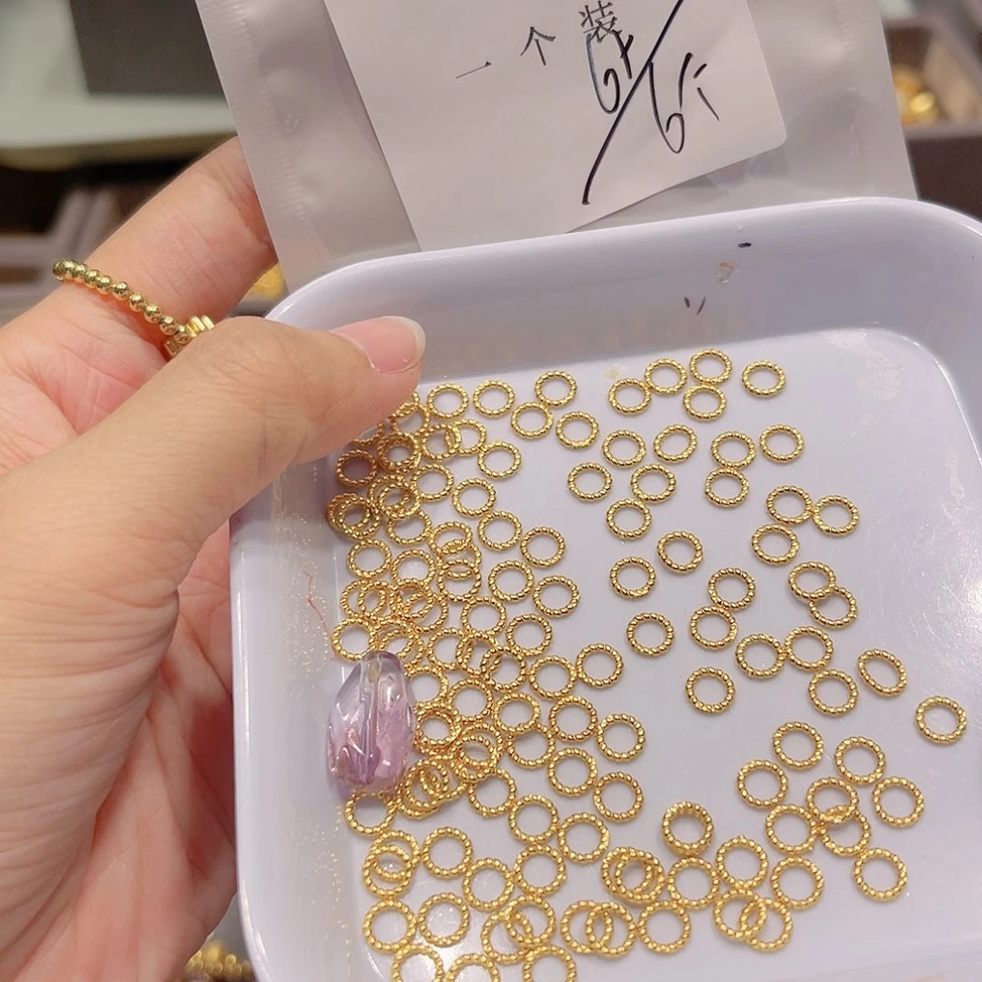 紫晶珠宝半成品银S925镀金镶嵌46