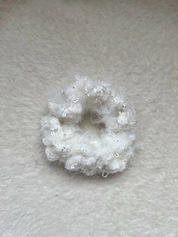 《月光》白色系混线手工发圈抓夹夹子（全店满19包邮）