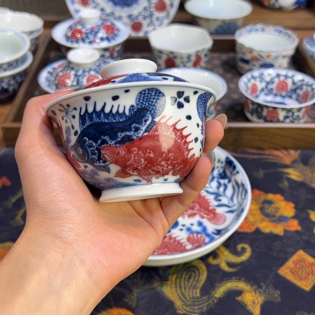 景德镇手绘陶瓷茶器百宝箱