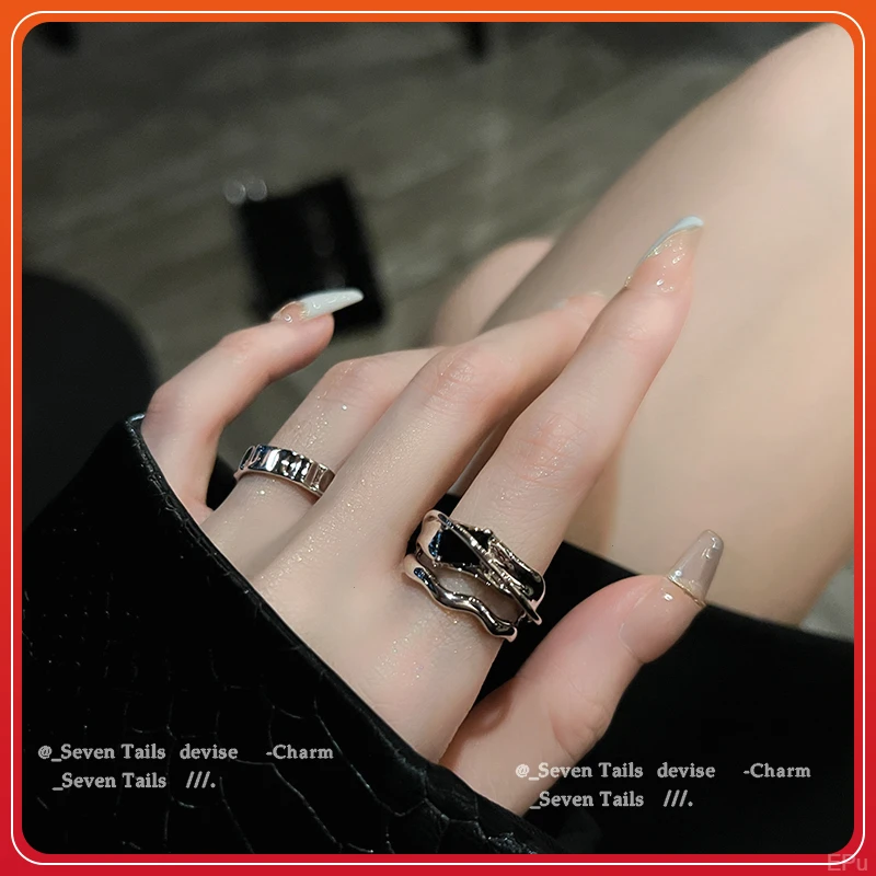 钛钢戒指食指气质装饰 戒指女小众戒开口高级感时尚个性