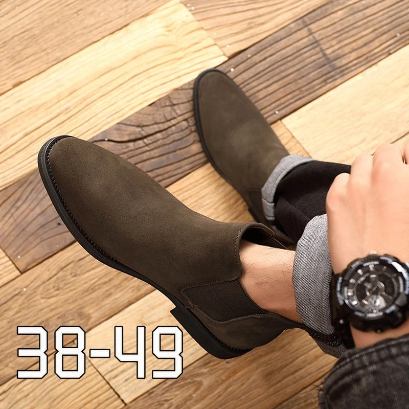 特大码男2025年新款男靴子冬季加绒马丁靴高帮皮鞋棉鞋短靴