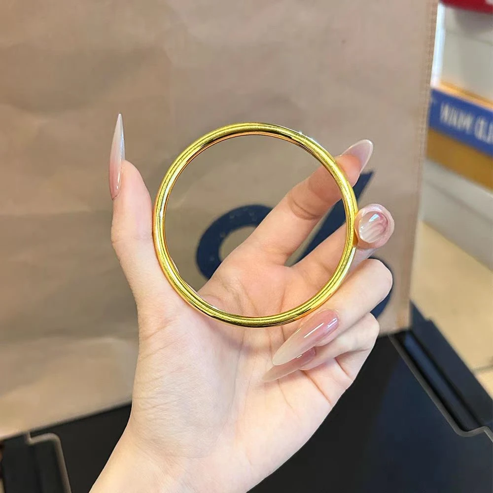 足银手镯 足银手镯 亮面素圈手镯（粗）