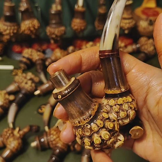 马***哥贵州特色竹根烟斗工艺品手把件