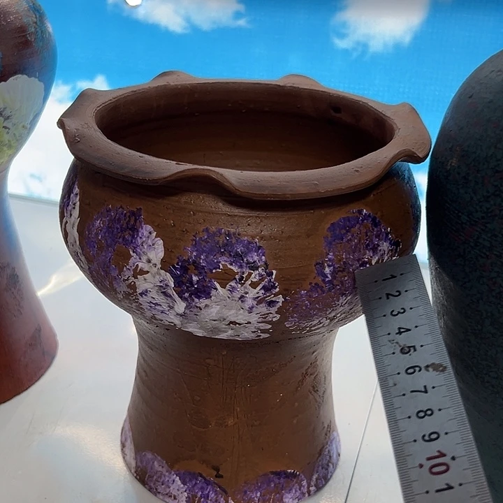 粗陶盆带孔高20口18