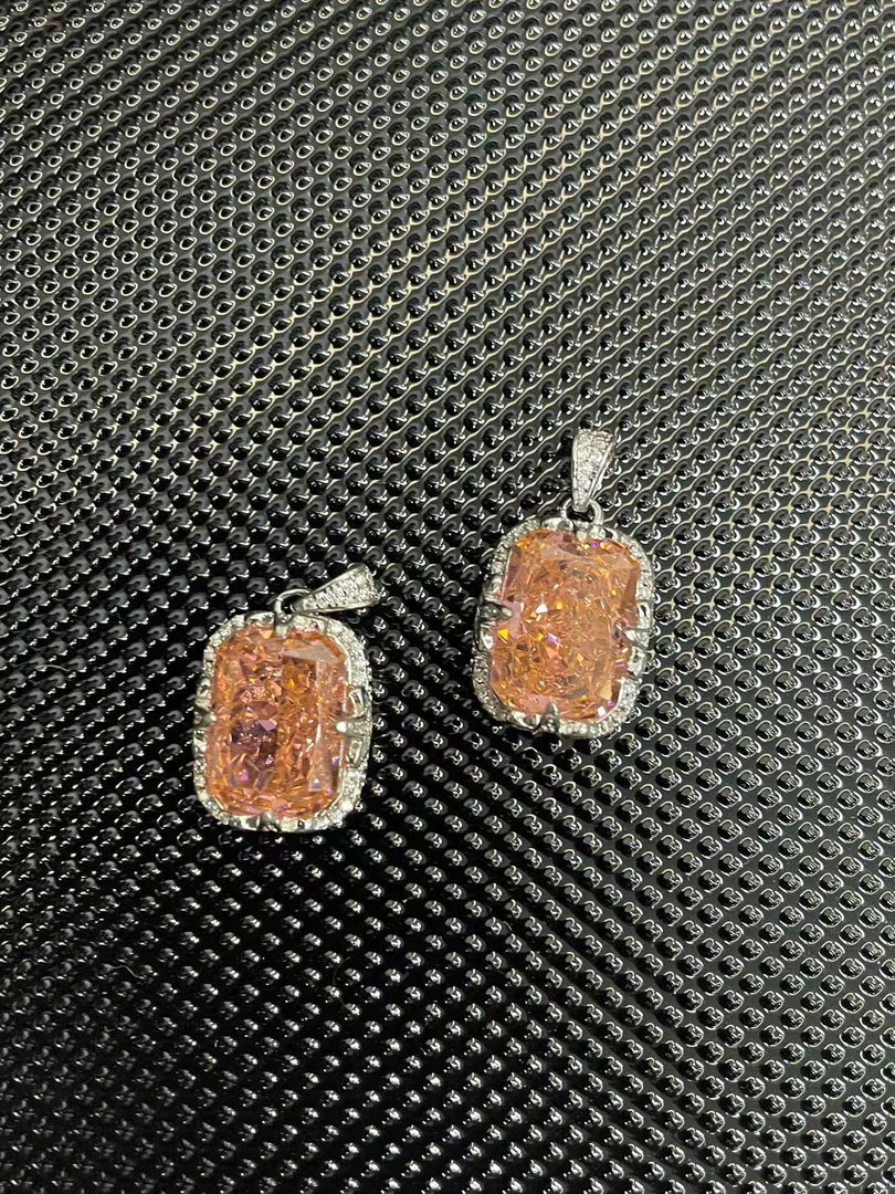 培育蓝宝石粉蓝宝花纹吊坠（多样性一件发货）