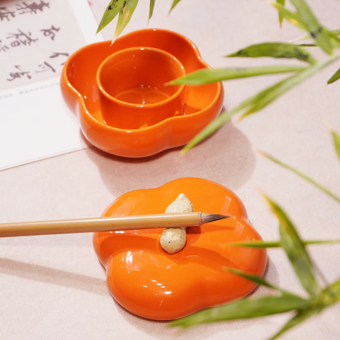 【好柿花生】火锅砚台书法专用带盖墨盒墨池墨碟宣纸文房四宝笔搁