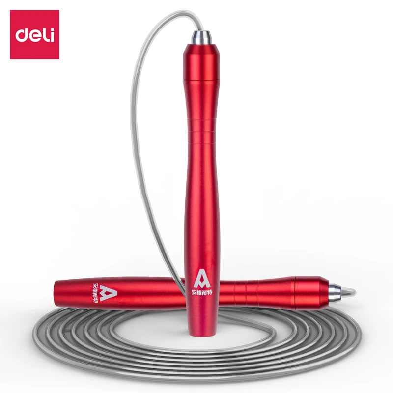 直播得力安格耐特FT102轴承合金手柄钢丝跳绳