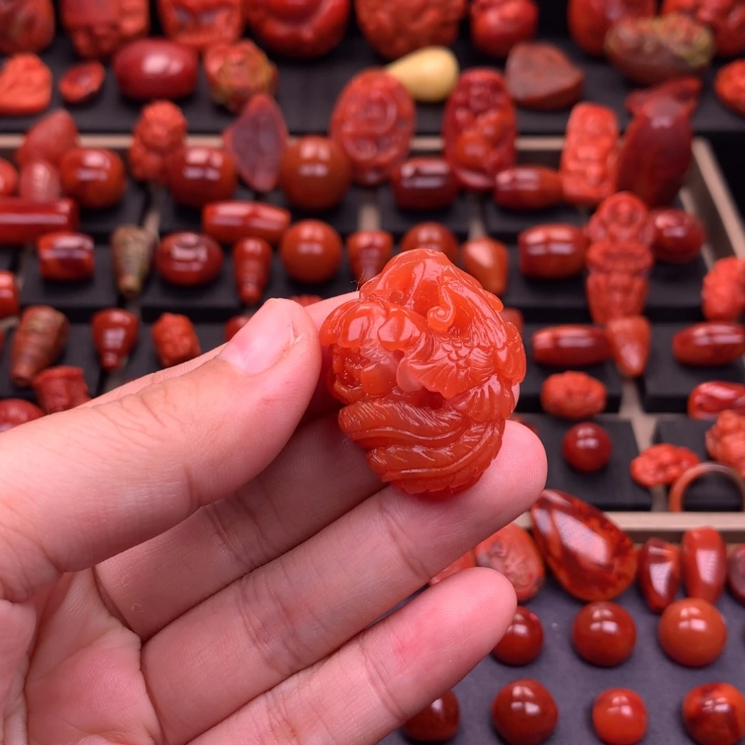 南红玛瑙未镶嵌保山精工凤凰吊坠28mm