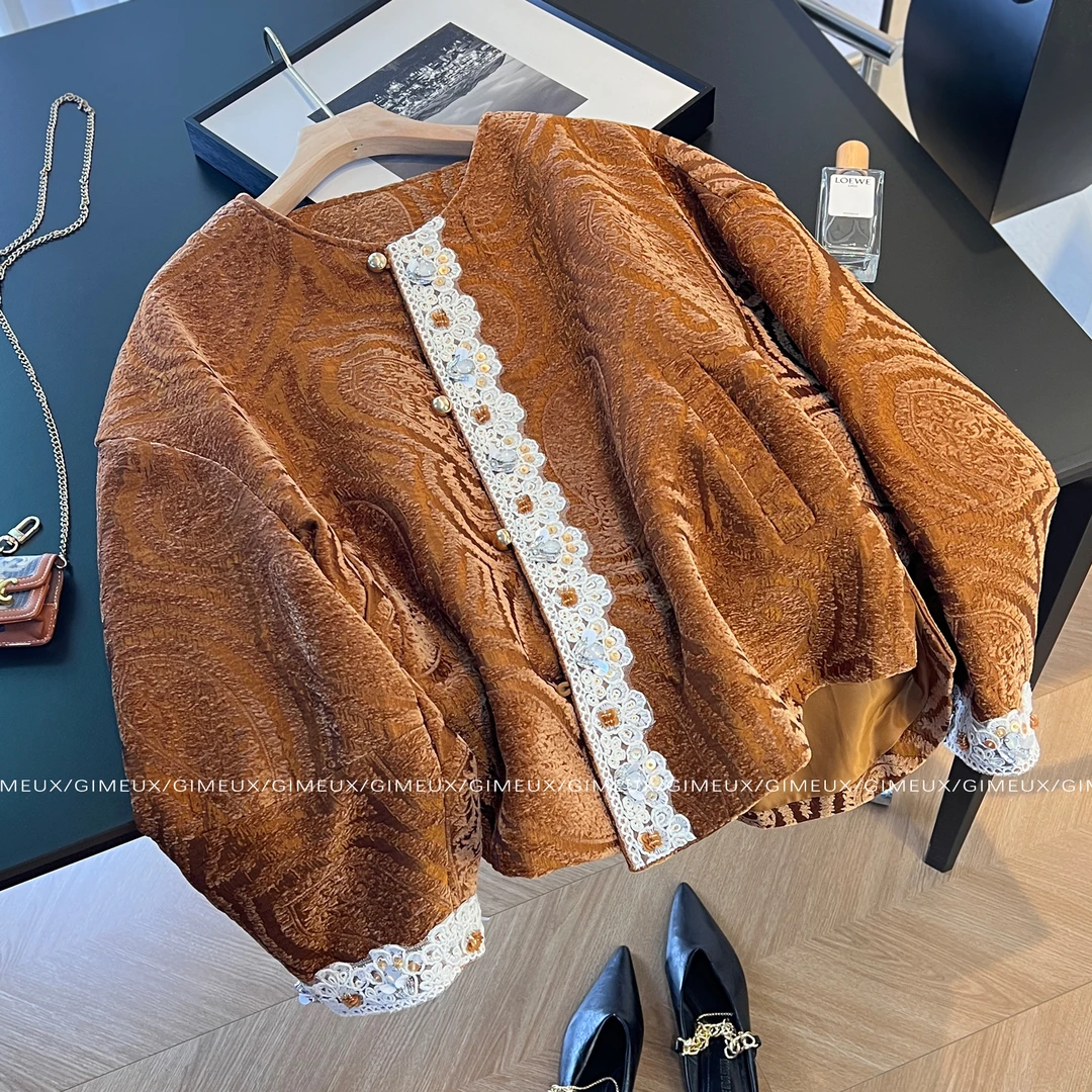 复古休闲秋季外套女国风2025新款设计感高级气质洋气中式丝绒上衣