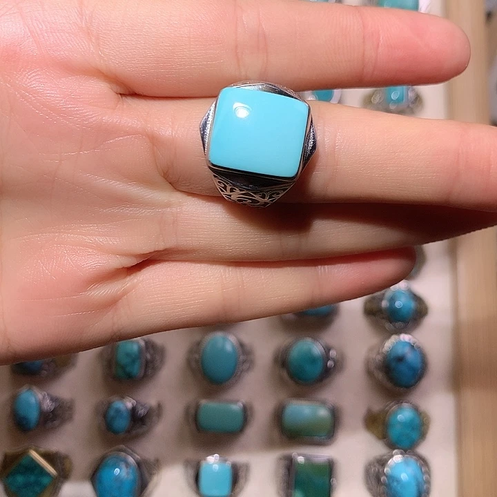 绿松石银S925镶嵌挂件