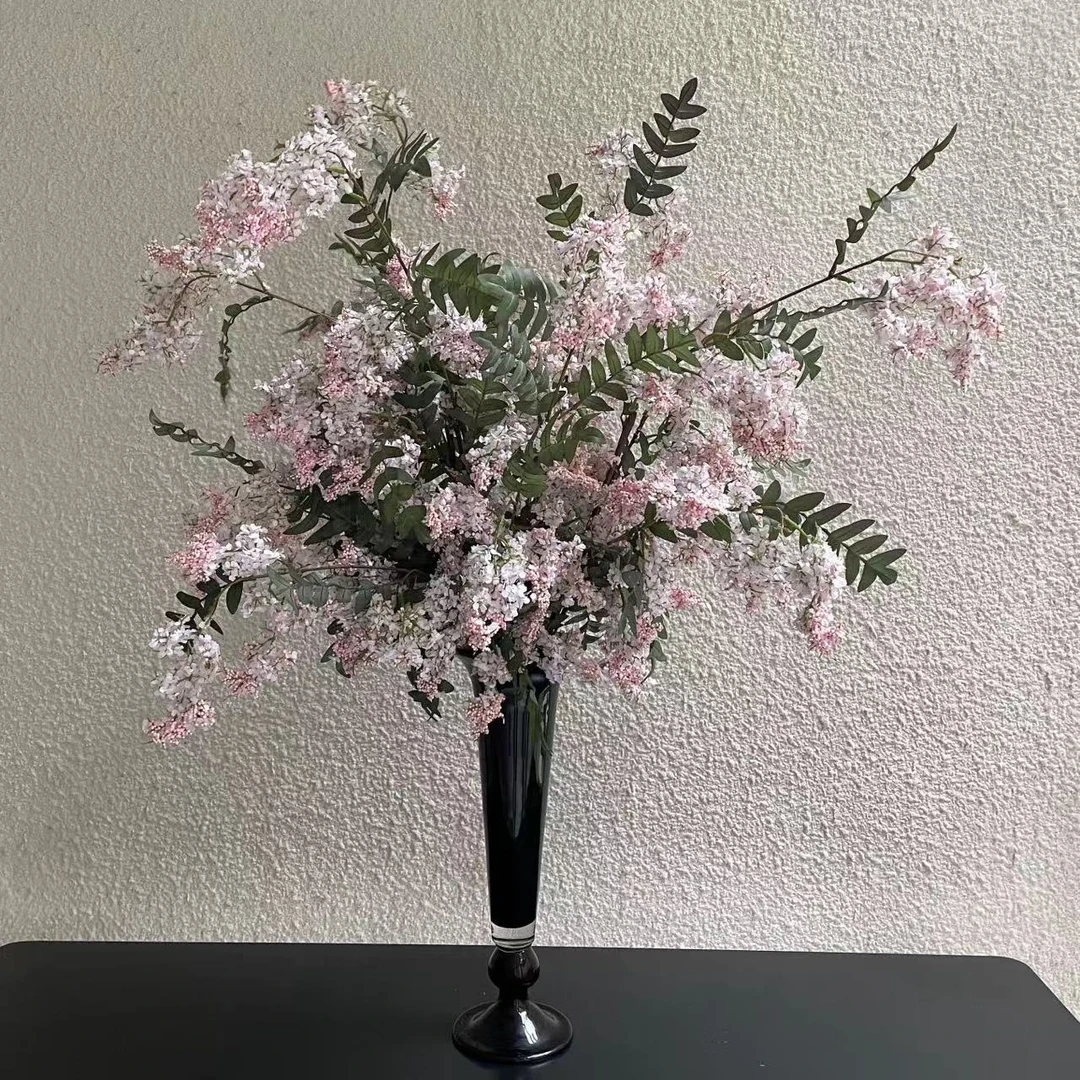丁香花 仿真梨花陶瓷花瓶仿真花绢花桌面客厅玄关岛台前厅摆件