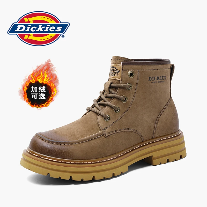 Dickies马丁靴2025冬季新款时尚百搭男鞋增高厚底休闲时尚工装靴