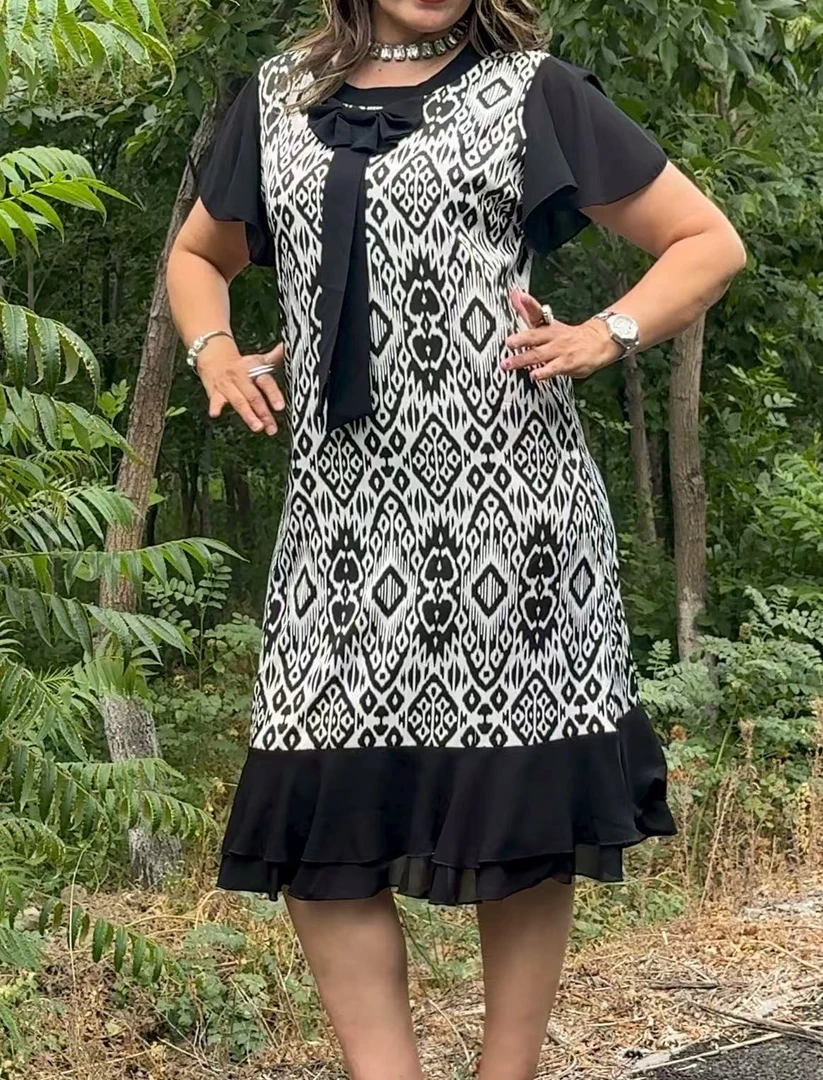 (5918)(新款时尚蝴蝶结连衣裙