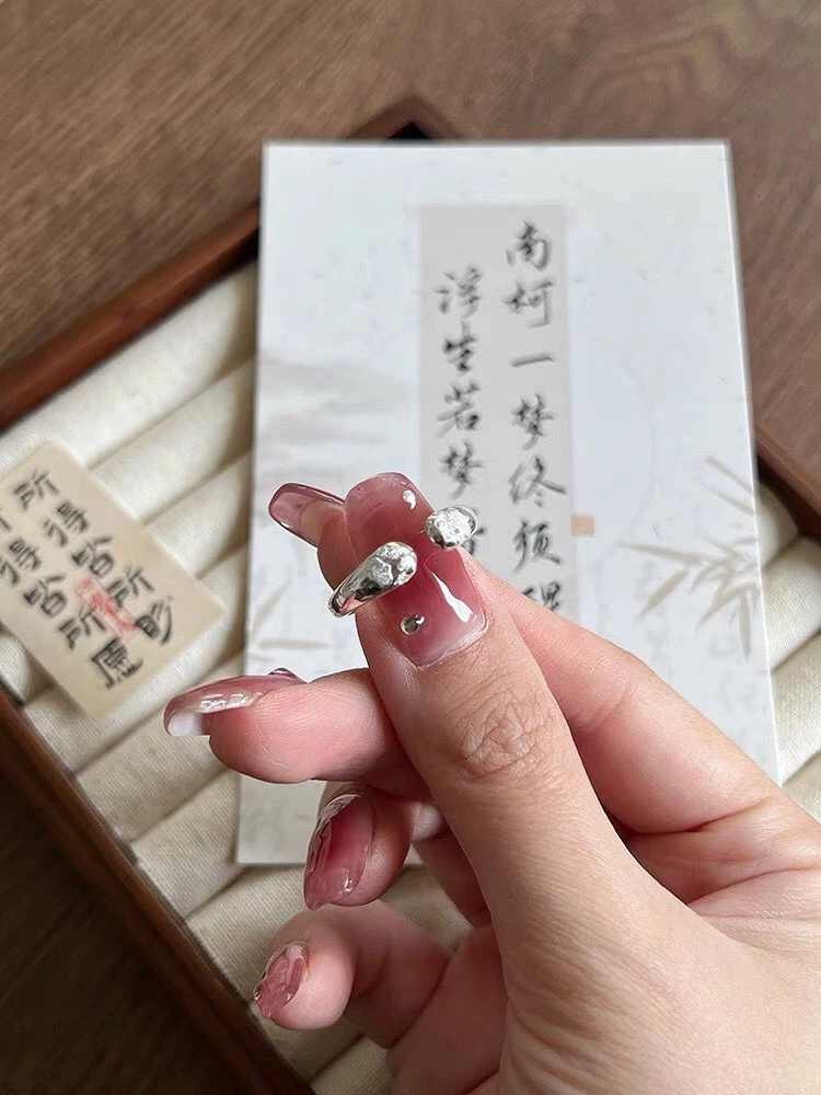 足银戒指 招财可爱猫爪纯银戒指设计款小众精致简约送女友礼物
