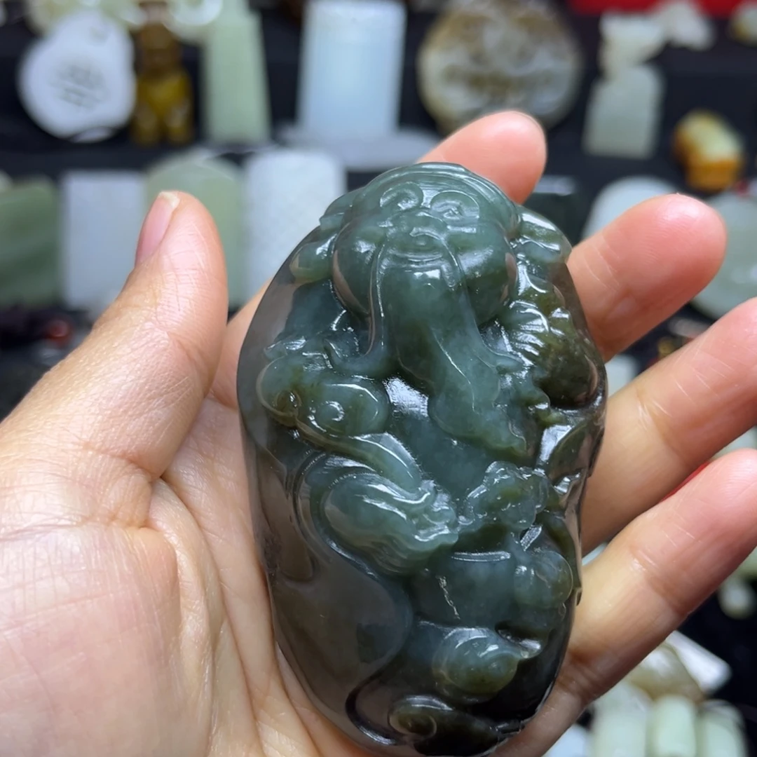 用***4和田玉未镶嵌吊坠(不含链)财神把件