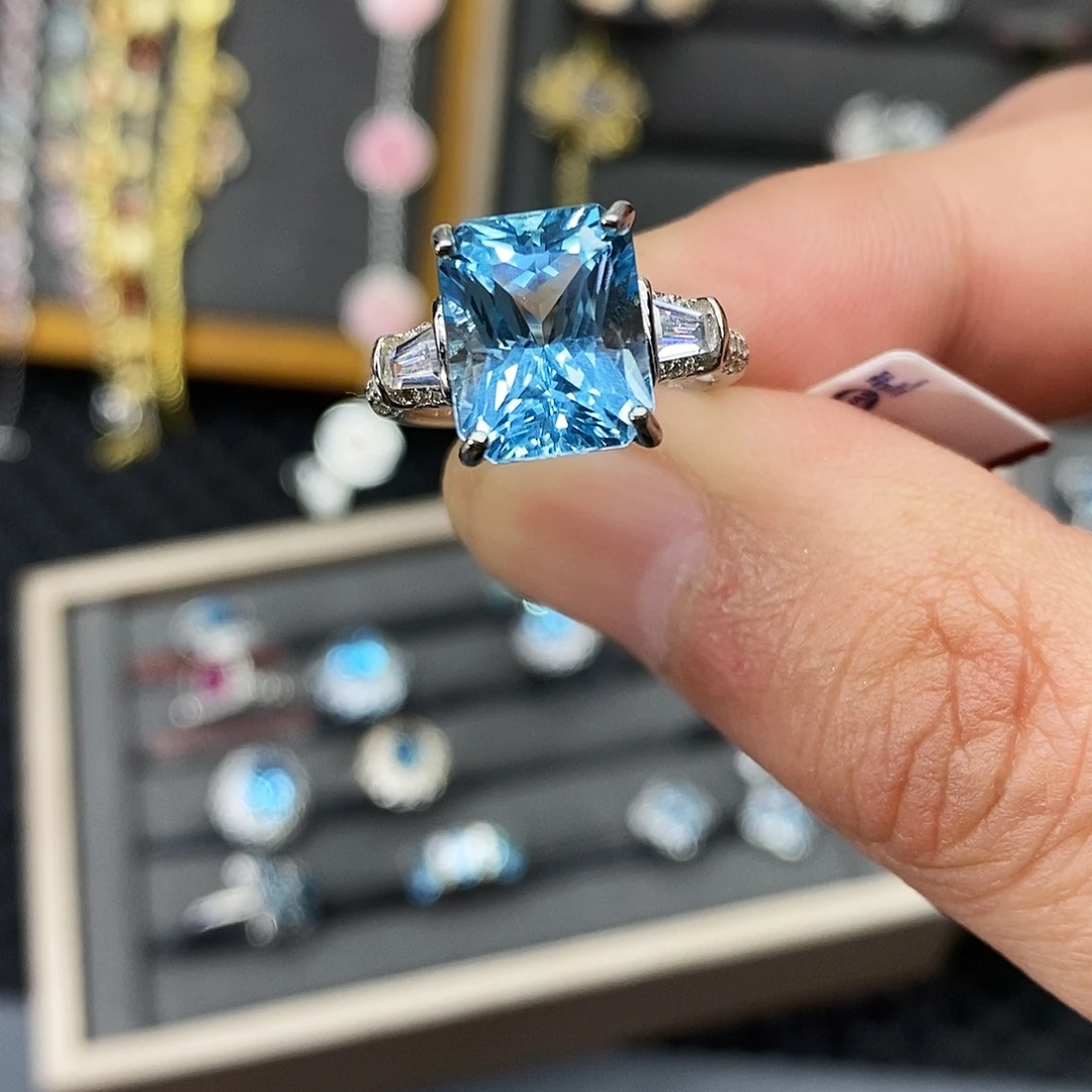 营***️托帕石戒指银S925镶嵌