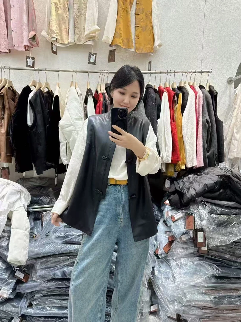 2025WJ9169春季新款国风纽帕PU马甲