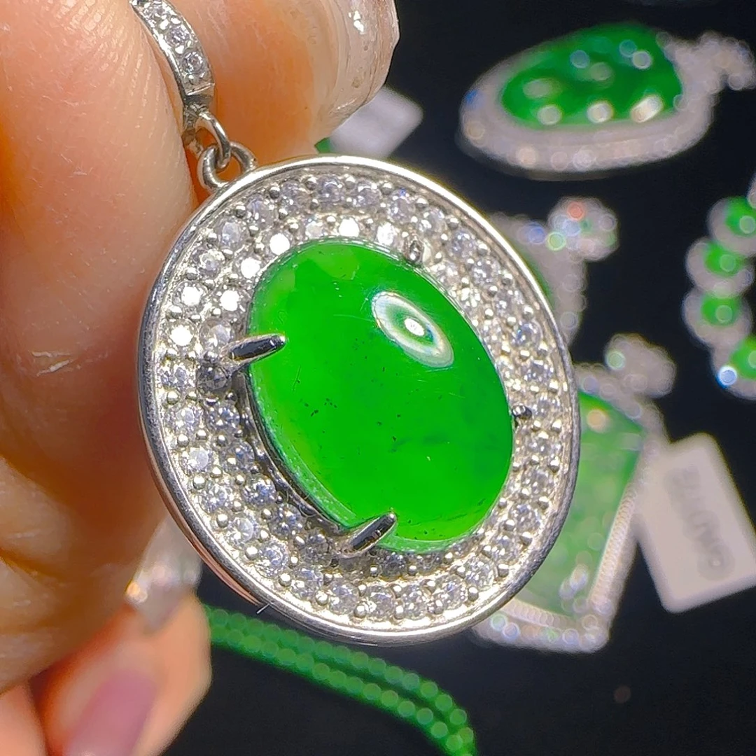 翡翠吊坠(赠链)银S925镶嵌