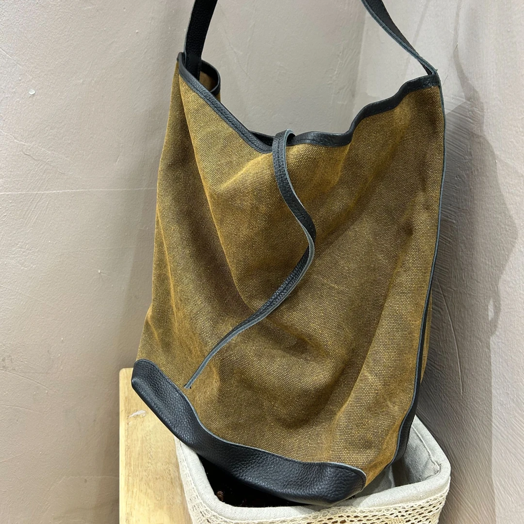 【半奏】复古简约大容量通勤慵懒风单肩包