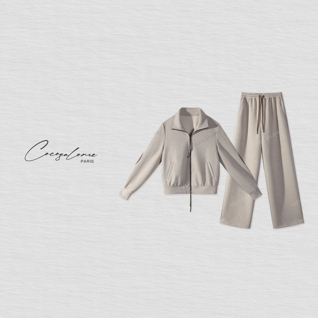 韩彬彬"恒温套"秋冬新款羊毛加厚绒软糯亲肤保暖百搭套装女2977-8