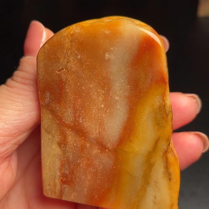 凉***晨田黄石昌化田手把件印章摆件