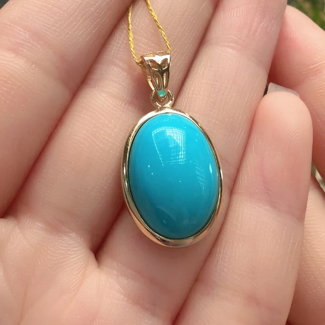 绿松石银S925镶嵌颈饰